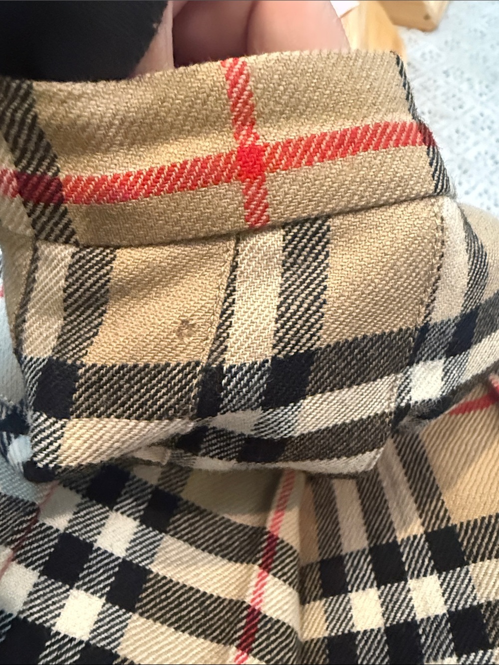 Vintage 100% Wool Burberry Beige Black Red Plaid Pleated Skirt There is no size. - Picture 5 of 7